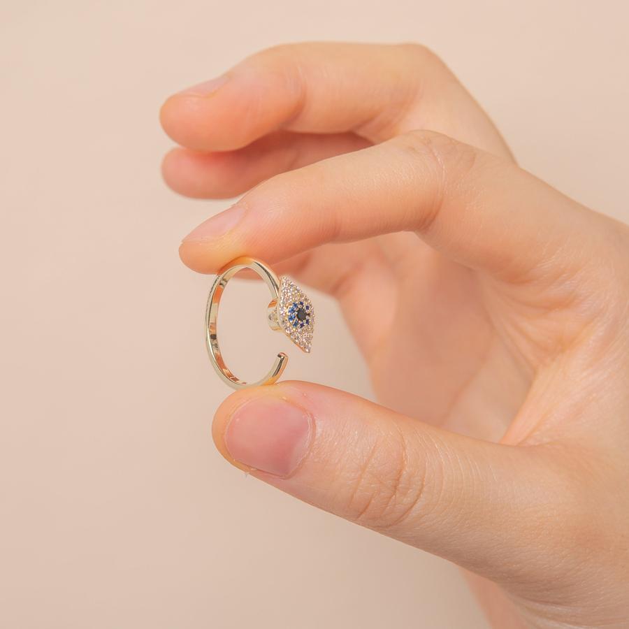 Anello Fidget Per L'ansia Anello Regolabile Evil Eye Per Lei - soufeelit