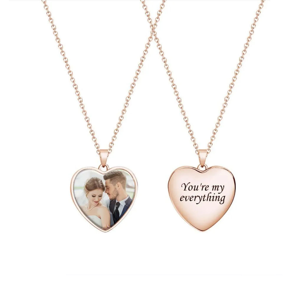 Collana Con Foto Personalizzata Incisa A Forma Di Cuore, Regali Commemorativi Per Gli Uomini