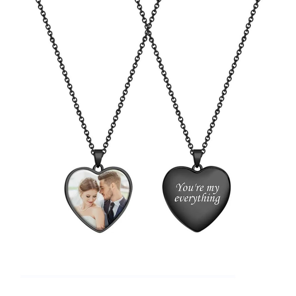 Collana Con Foto Personalizzata Incisa A Forma Di Cuore, Regali Commemorativi Per Gli Uomini