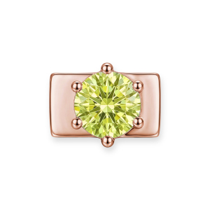 Ciondolo Rotondo Con Diamante Giallo-verde - Oro Rosa