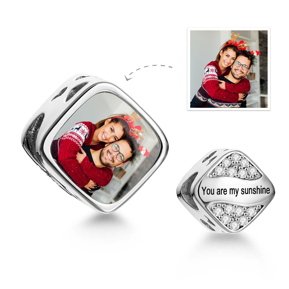 Ciondoli Con Foto Personalizzati Immagine Personalizzata Perlina Adatta Bracciale Con Perline Originali Nome Personalizzato Testo Gioielli Per Feste Per Natale - soufeelit