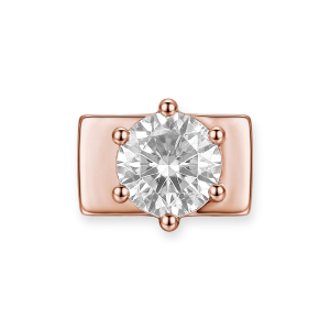 Ciondolo Rotondo Trasparente A Forma Di Diamante Bianco - Oro Rosa