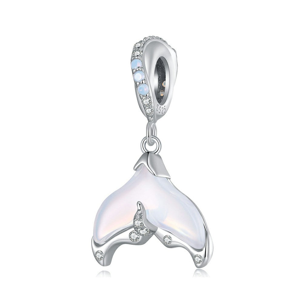 fish tail dangle charm 925 sterling silver yb2254