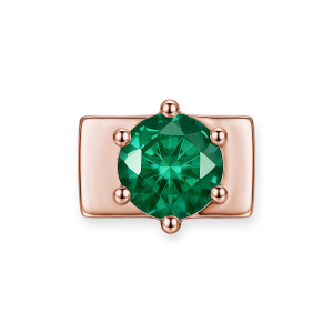 Ciondolo Rotondo A Forma Di Diamante Verde Scuro - Oro Rosa