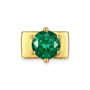 Ciondolo A Forma Di Diamante Rotondo Verde Scuro - Oro