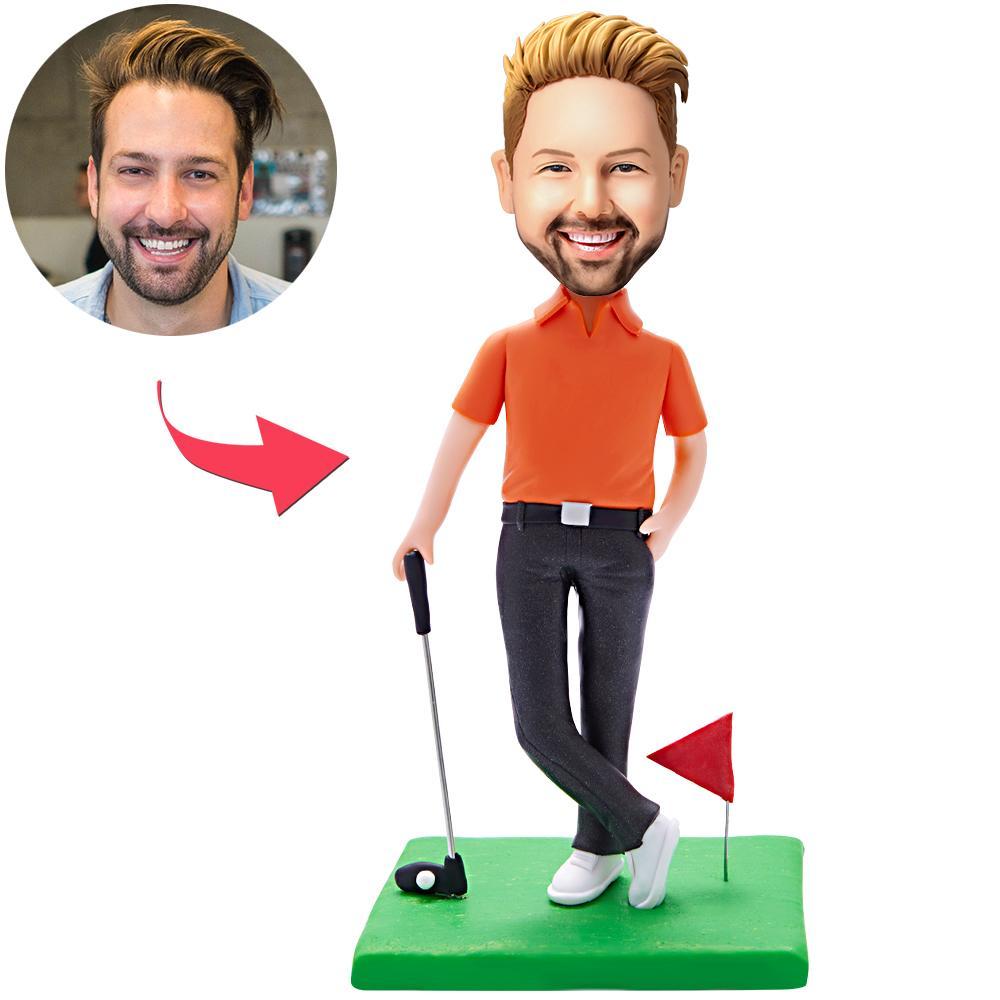 Uomo Del Campo Da Golf Bobblehead Personalizzato Con Testo Inciso - soufeelit