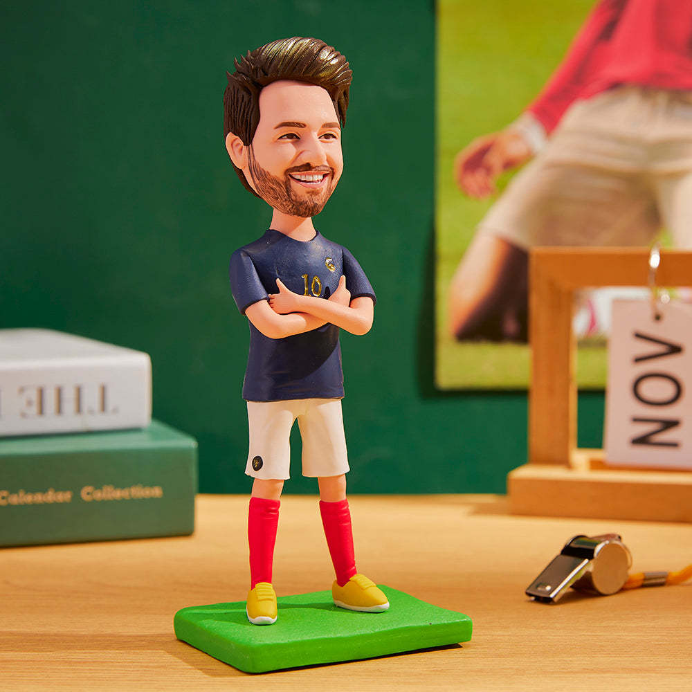 Bobblehead Personalizzato Della Coppa Del Mondo Francia Con Testo Inciso - soufeelit