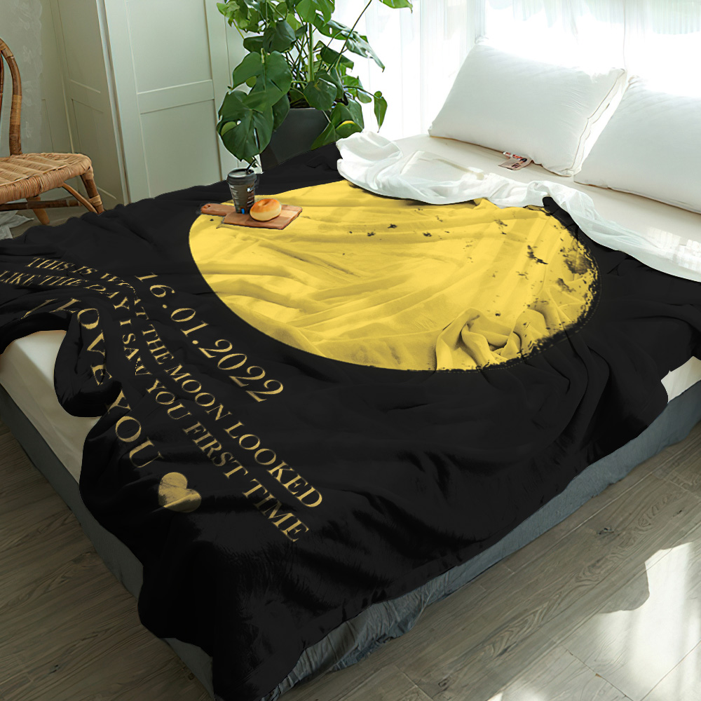 Coperta Personalizzata Con Fasi Lunari, Regalo Con Nomi Personalizzati Per Lei