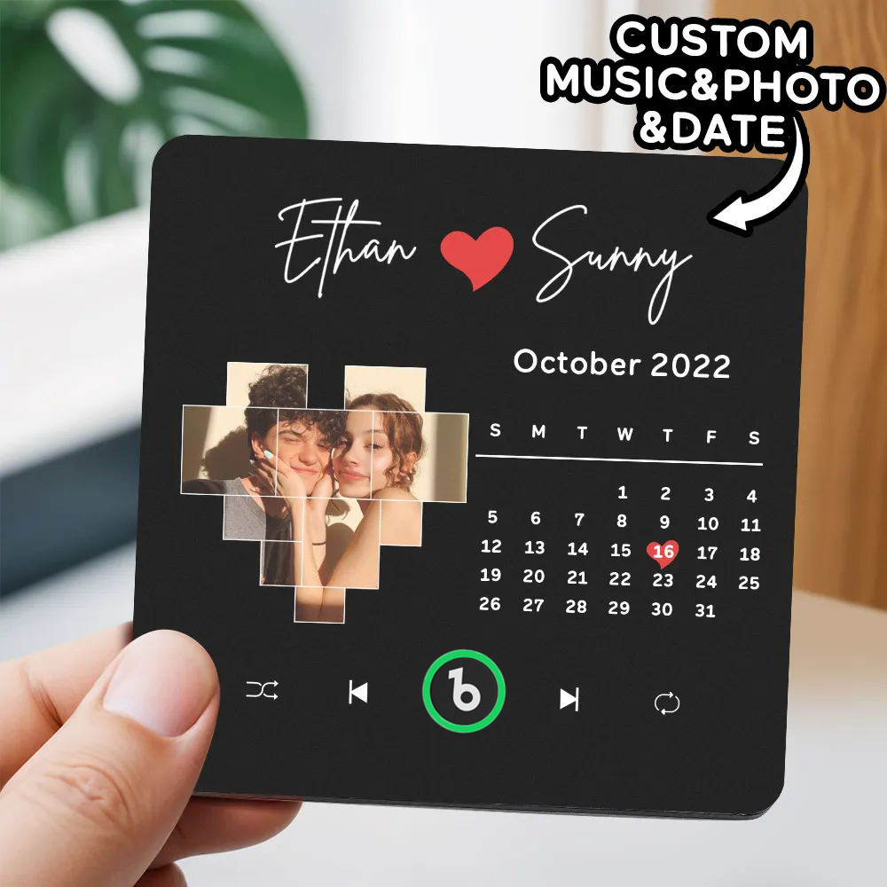 Fai Da Te Personalizzato Stampato Adesivo Per Frigorifero Con Musica, Calendario, Regali Fotografici, Adesivo Da Parete Con Foto Musicale, Movimento Musicale Che Può Essere Riprodotto Senza Telefono Cellulare