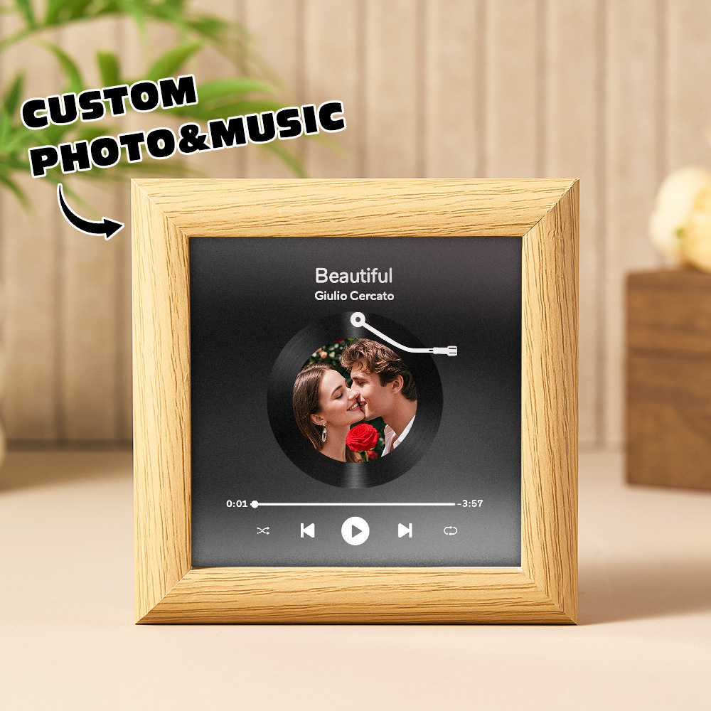 Magnete Da Frigorifero Musicale In Legno Personalizzato. Magnete Da Frigorifero Con Musica E Foto Personalizzate. Può Riprodurre Canzoni Senza Telefono. - soufeelit