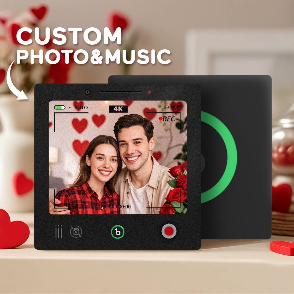 Cornice Magnetica Per Frigorifero Con Musica Personalizzata, Adesivo Fotografico Da Parete Con Musica, Movimento Musicale Riproducibile In Stile Fotocamera - soufeelit
