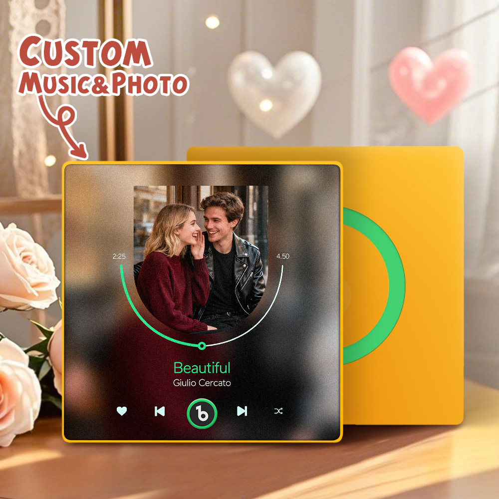 Magnete Da Frigorifero Musicale Personalizzato, Lettore Musicale, Cornice Colorata, Album, Magnete Da Frigorifero, Adesivo Fotografico Da Parete Con Musica, Movimento Musicale Riproducibile, Regali Di Natale - soufeelit
