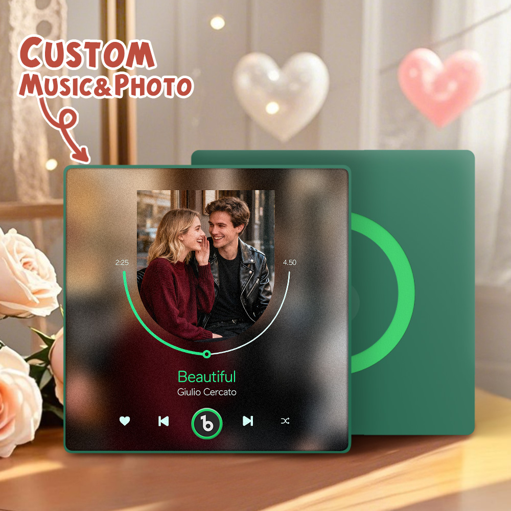 Magnete Da Frigorifero Musicale Personalizzato, Lettore Musicale, Cornice Colorata, Album, Magnete Da Frigorifero, Adesivo Fotografico Da Parete Con Musica, Movimento Musicale Riproducibile, Regali Di Natale - soufeelit