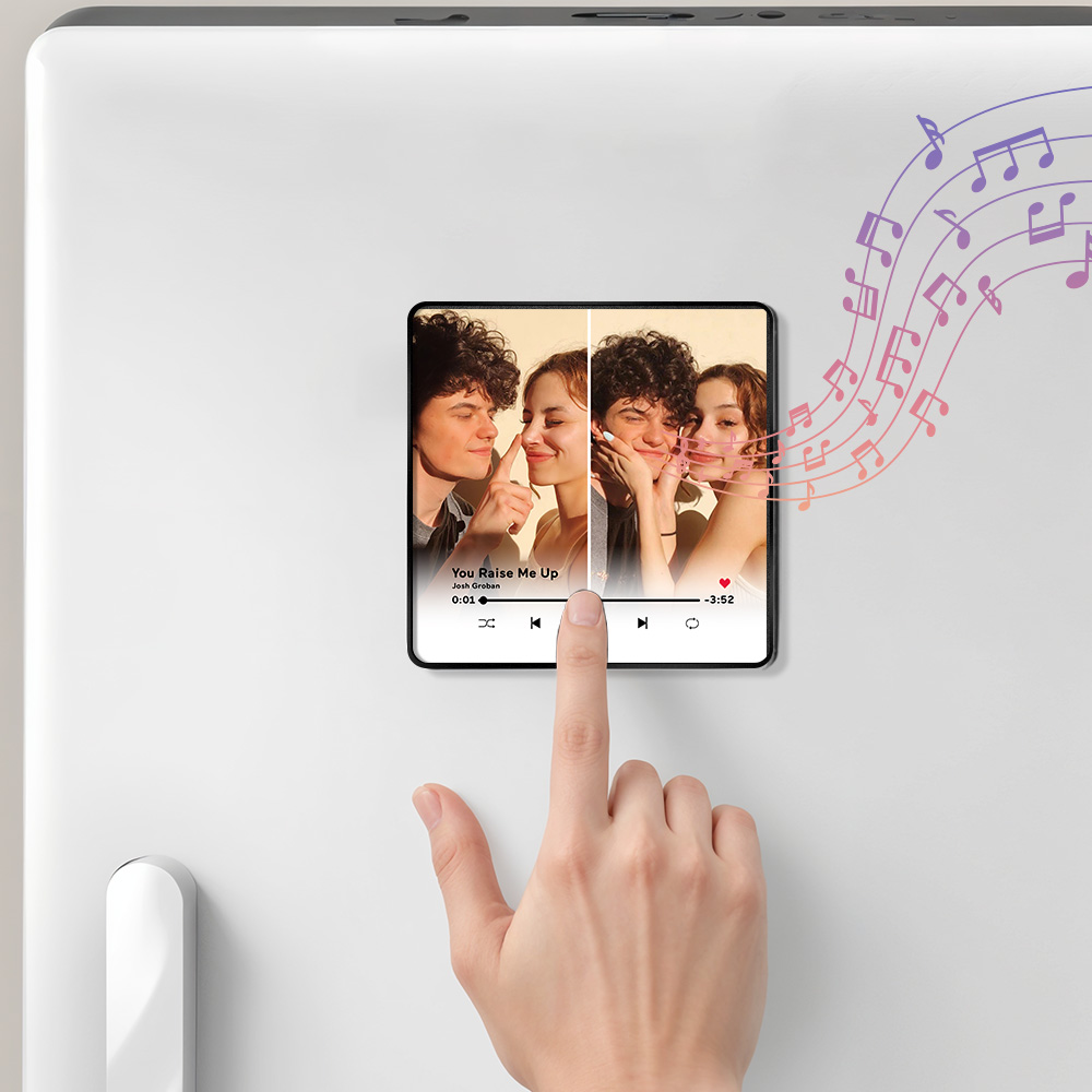 Magnete Da Frigorifero Personalizzato Con Due Foto Musicali Pro. Il Miglior Regalo Di Anniversario Può Essere Riprodotto Con Magnete Da Frigorifero Musicale Per Lei - soufeelit