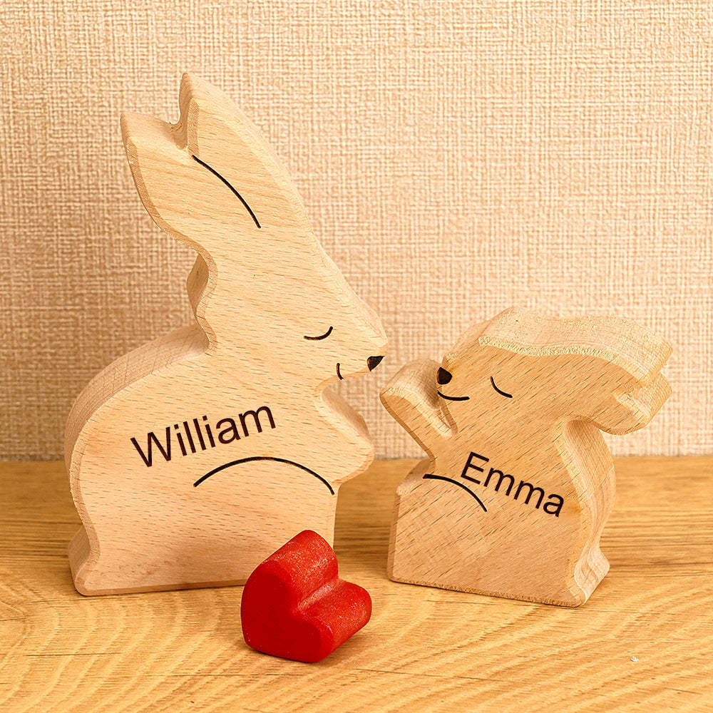Puzzle Per Famiglie In Legno Con Conigli, Nomi Personalizzati, Regali Per L'inaugurazione Della Casa, Decorazioni Per La Casa - soufeelit