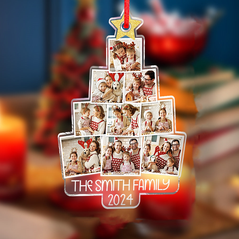 Personalized Photo Christmas Tree Ornament Custom Ornament Christmas Gift for Family - soufeelit