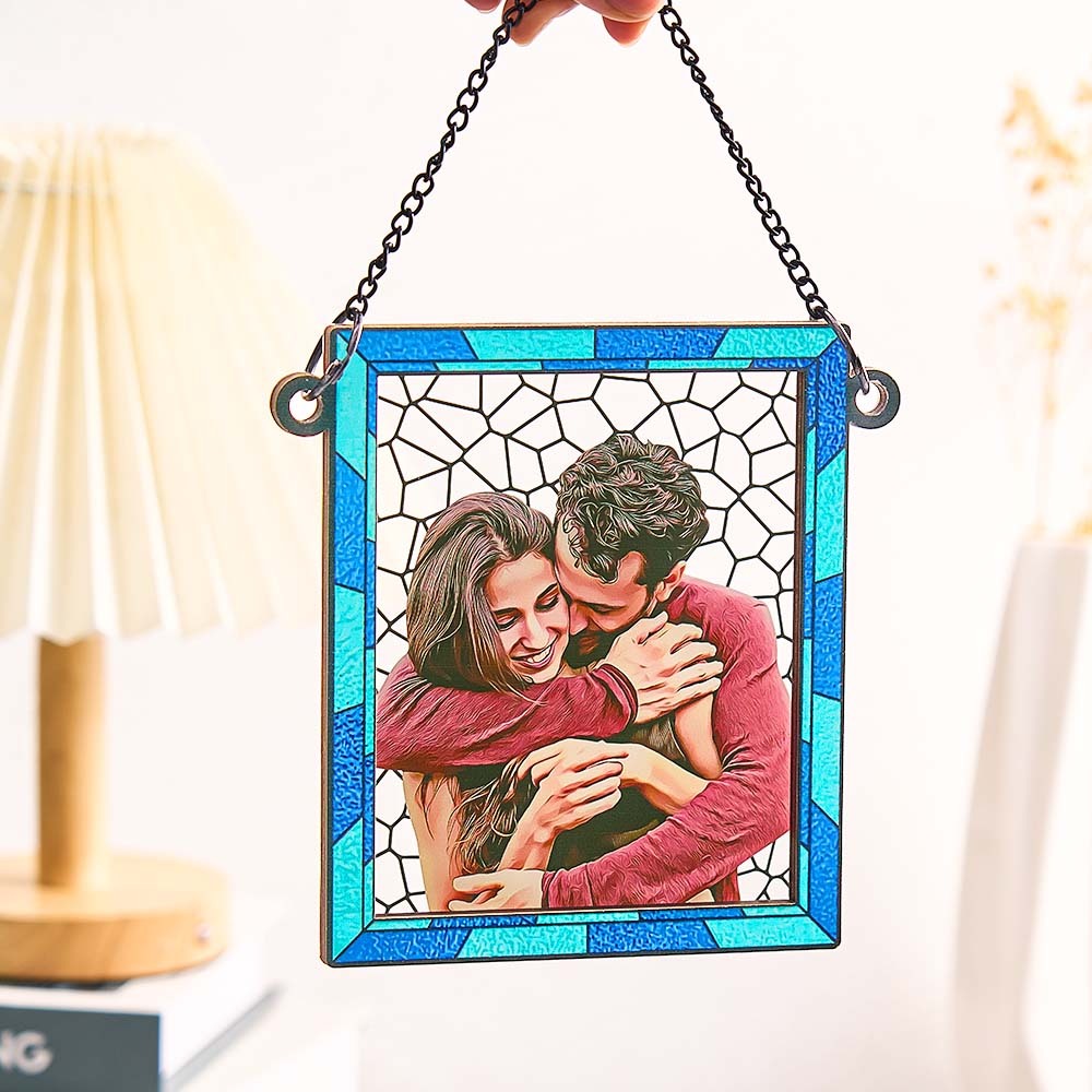 Foto Personalizzata Ti Amo Di Più Ogni Giorno Coppia Di Acchiappasole Quadrato Personalizzato Da Appendere Alla Finestra, Regalo Per L'anniversario Della Moglie Del Marito - soufeelit