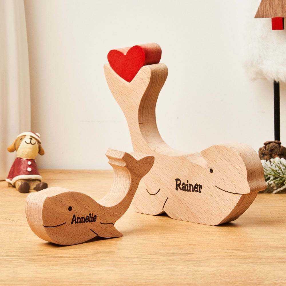 Nomi Personalizzati Delfini In Legno Famiglia Puzzle Decorazioni Per La Casa Regali Di Natale - soufeelit