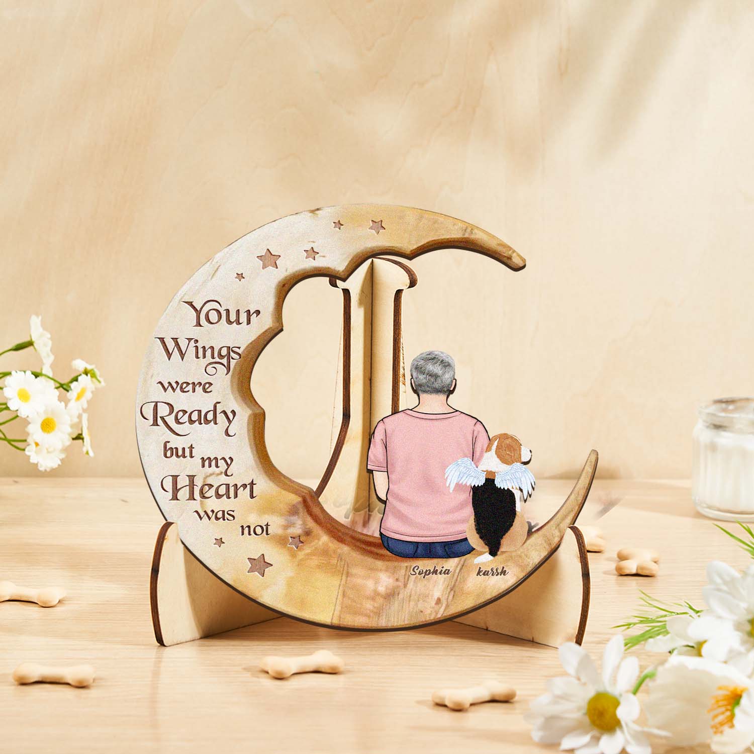 Idea Regalo Commemorativa In Legno Con Luna Commemorativa Per Cani Personalizzata Per Decorazioni Per La Casa Dei Gatti - soufeelit