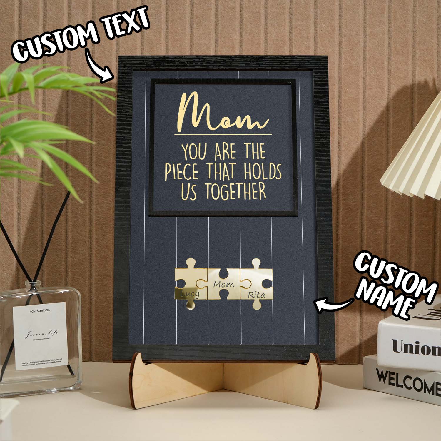 Mamma, Sei Il Pezzo Che Ci Tiene Insieme, Cartello In Legno Con Pezzo Di Puzzle, Regalo Per La Festa Della Mamma - soufeelit