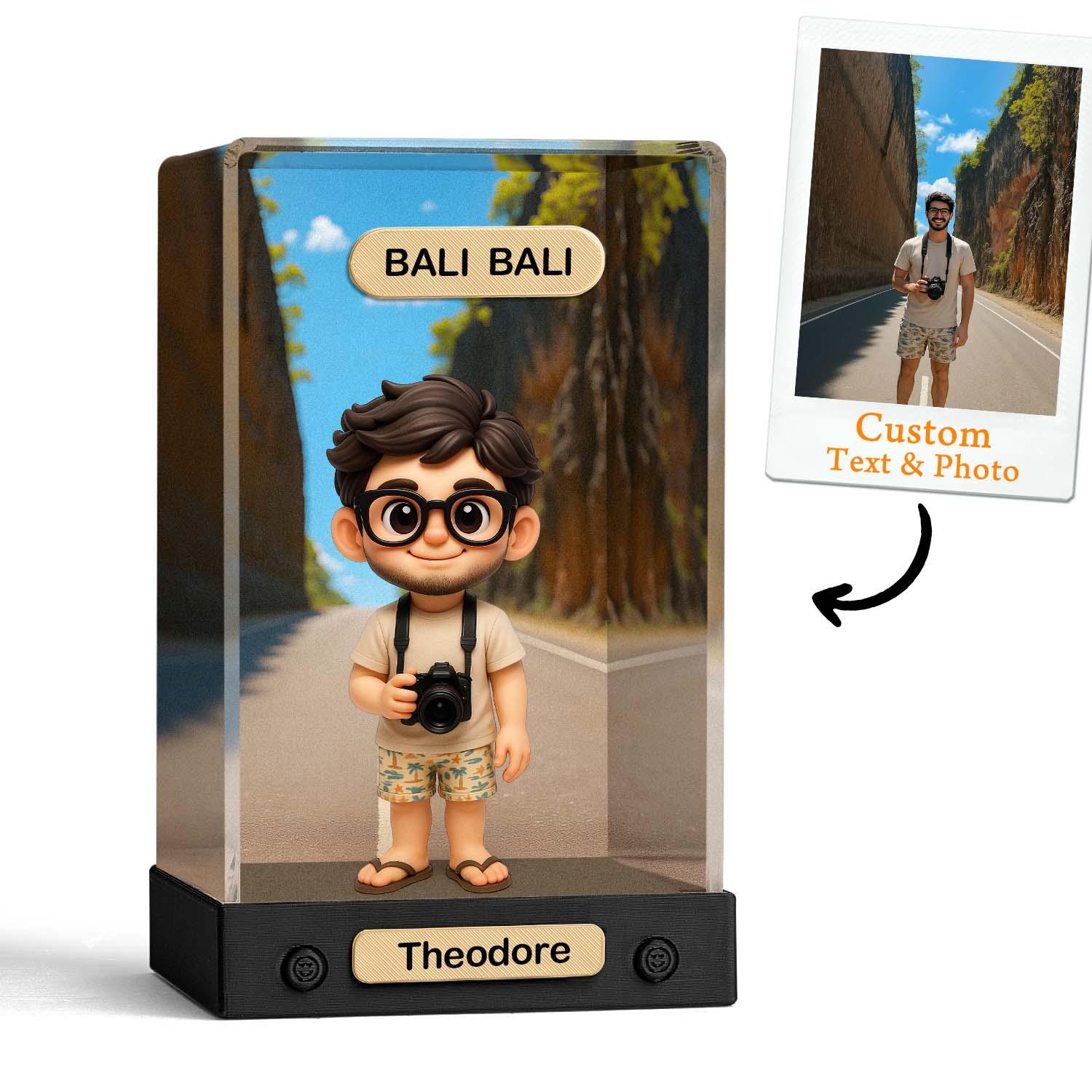 Decorazione Della Scatola In Acrilico Con Action Figure 3d Personalizzata Dalla Tua Foto, Giocattolo Con Sfondo Personalizzato, Regali Personalizzati Con Action Figure Per Lui/lei - soufeelit