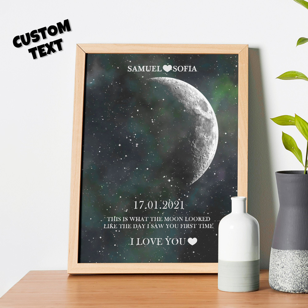 Regali Di Anniversario Personalizzati Con Cornice Con Stampa Delle Fasi Lunari Per Lei