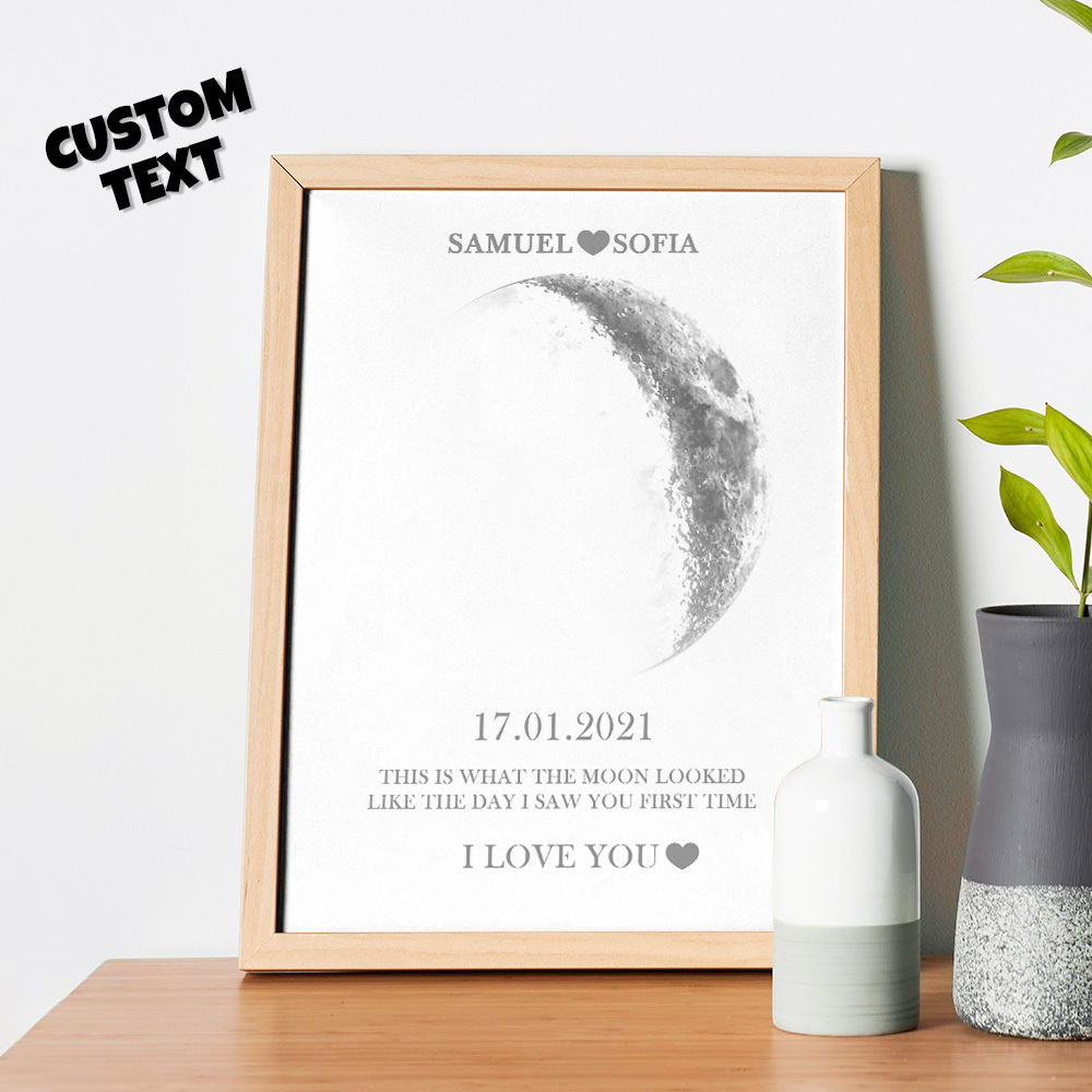 Regali Di Anniversario Personalizzati Con Cornice Con Stampa Delle Fasi Lunari Per Lei