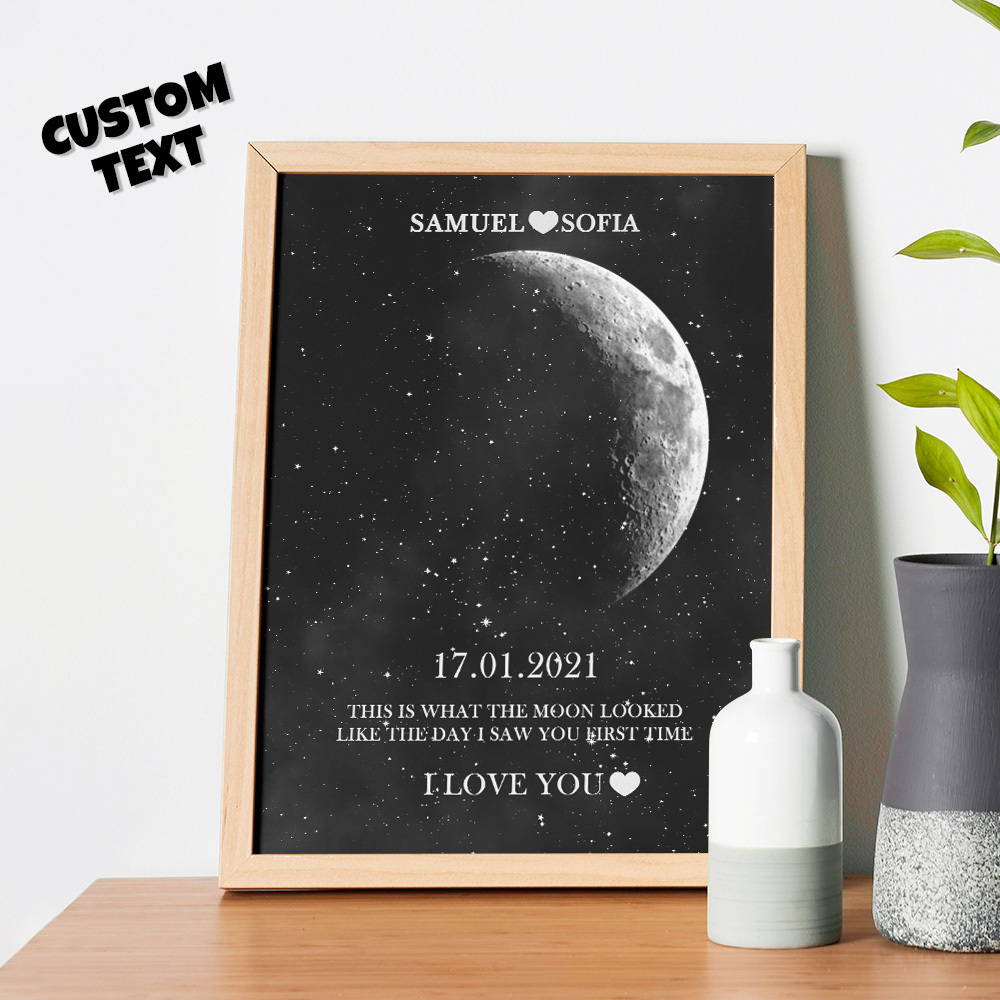Regali Di Anniversario Personalizzati Con Cornice Con Stampa Delle Fasi Lunari Per Lei
