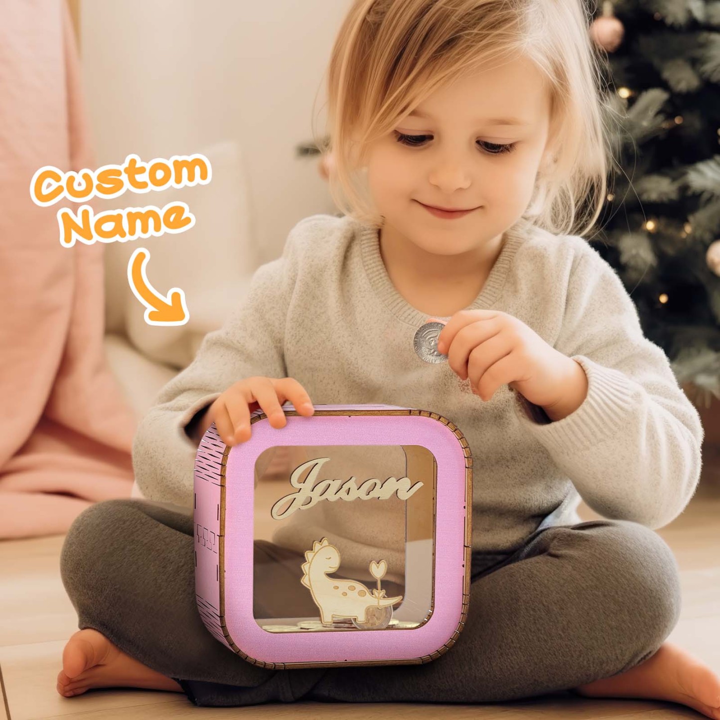Salvadanaio In Legno Personalizzato Con Nome, Moneta Personalizzata, Nome Della Banca, Salvadanaio, Decorazione Per La Cameretta - soufeelit