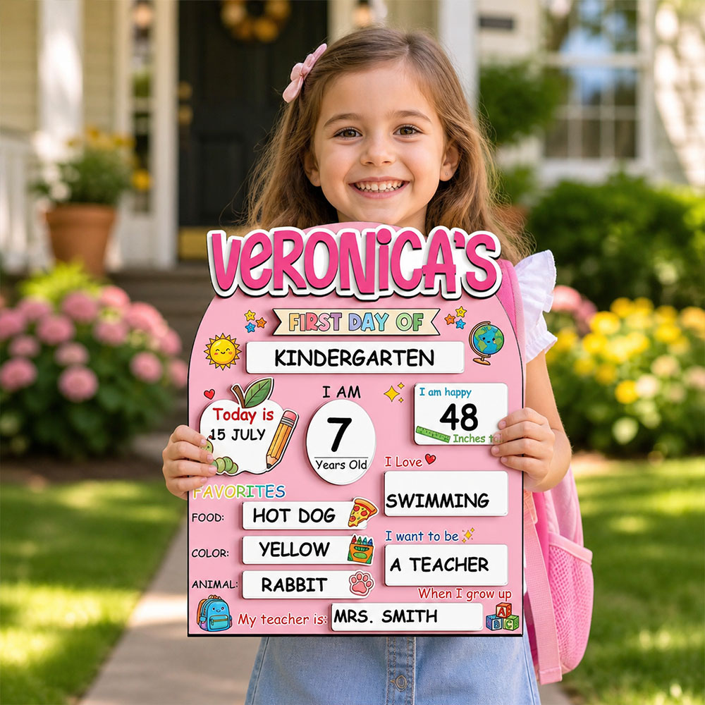 Cartello Personalizzato Per Il Primo Giorno Di Scuola – Bacheca Personalizzata Per Il Ritorno A Scuola, Accessorio Fotografico Per La Scuola Materna E L'asilo, Cartello Per Il Primo E L'ultimo Giorno Di Scuola, Regalo Per Il Ritorno A Scuola Dei Bambini - soufeelit