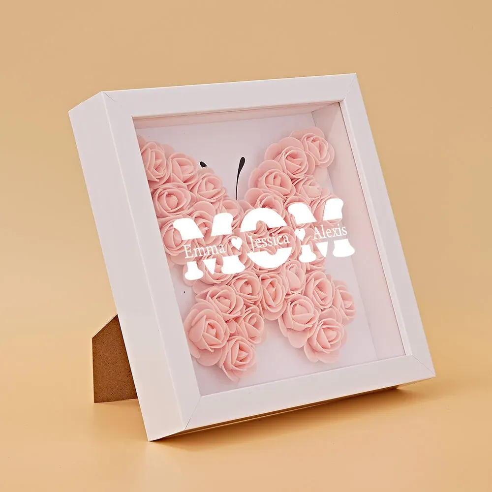 Regalo Personalizzato Flower Shadow Box Con Nome Personalizzato Flower Shadowbox Frame Gift