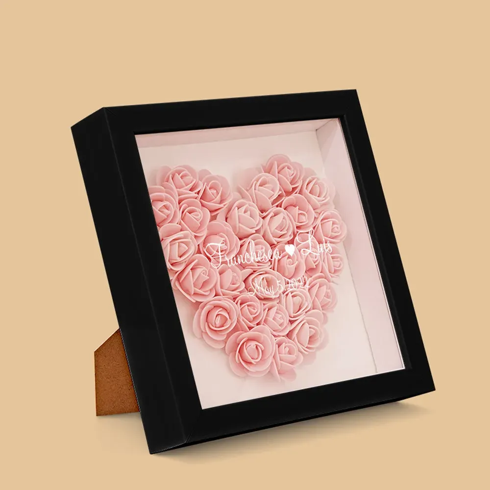 Regalo Personalizzato Flower Shadow Box Con Nome Personalizzato Flower Shadowbox Frame Gift