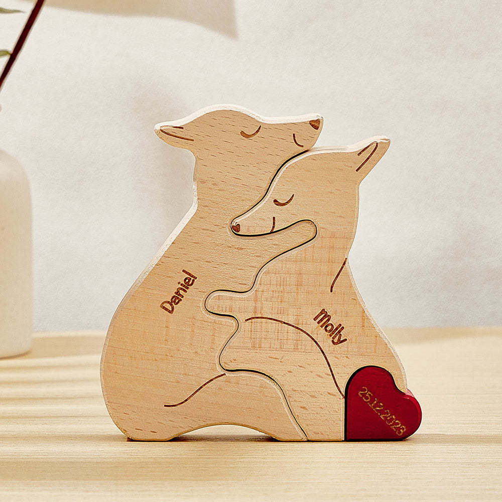 Volpe In Legno Personalizzata Nomi Personalizzati Dei Membri Della Famiglia Puzzle Regali Per Decorazioni Per La Casa