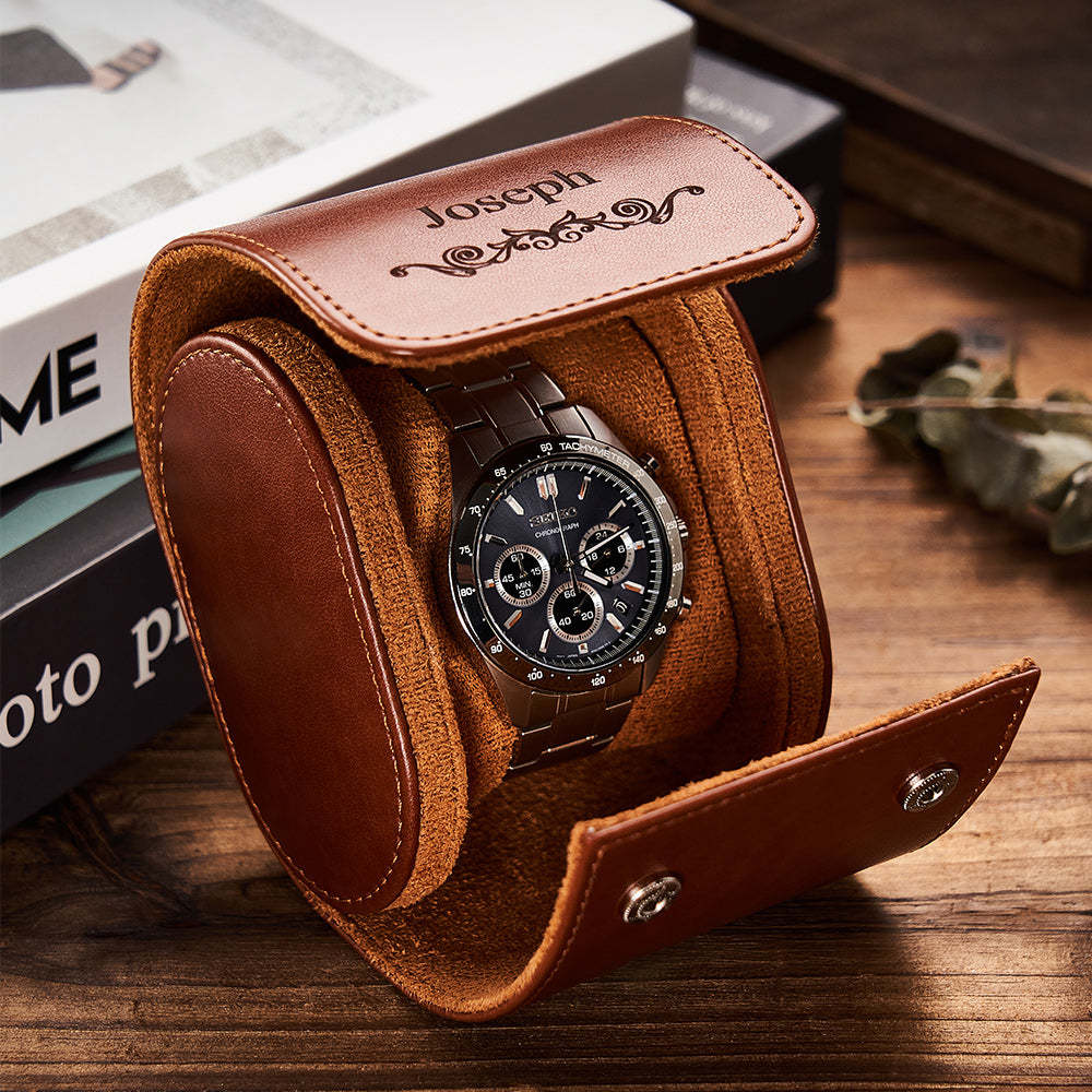 Scatola Portaoggetti Personalizzata Per Orologi In Pelle, Regalo Per Lui - soufeelit