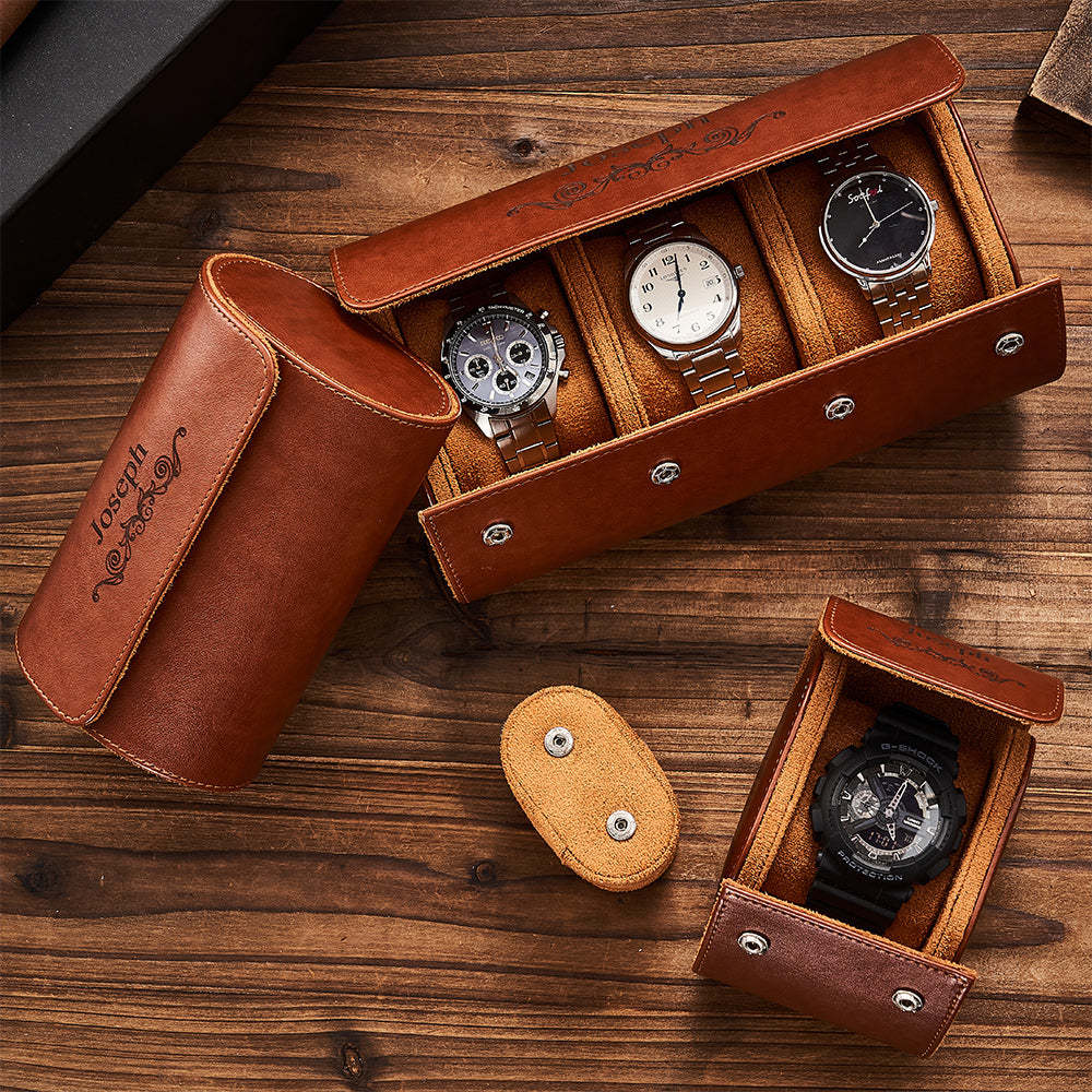 Scatola Portaoggetti Personalizzata Per Orologi In Pelle, Regalo Per Lui - soufeelit