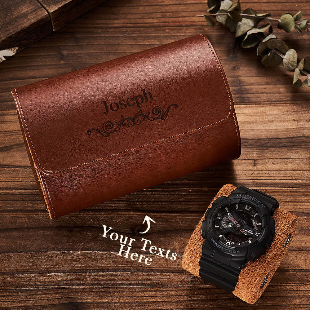Scatola Portaoggetti Personalizzata Per Orologi In Pelle, Regalo Per Lui - soufeelit
