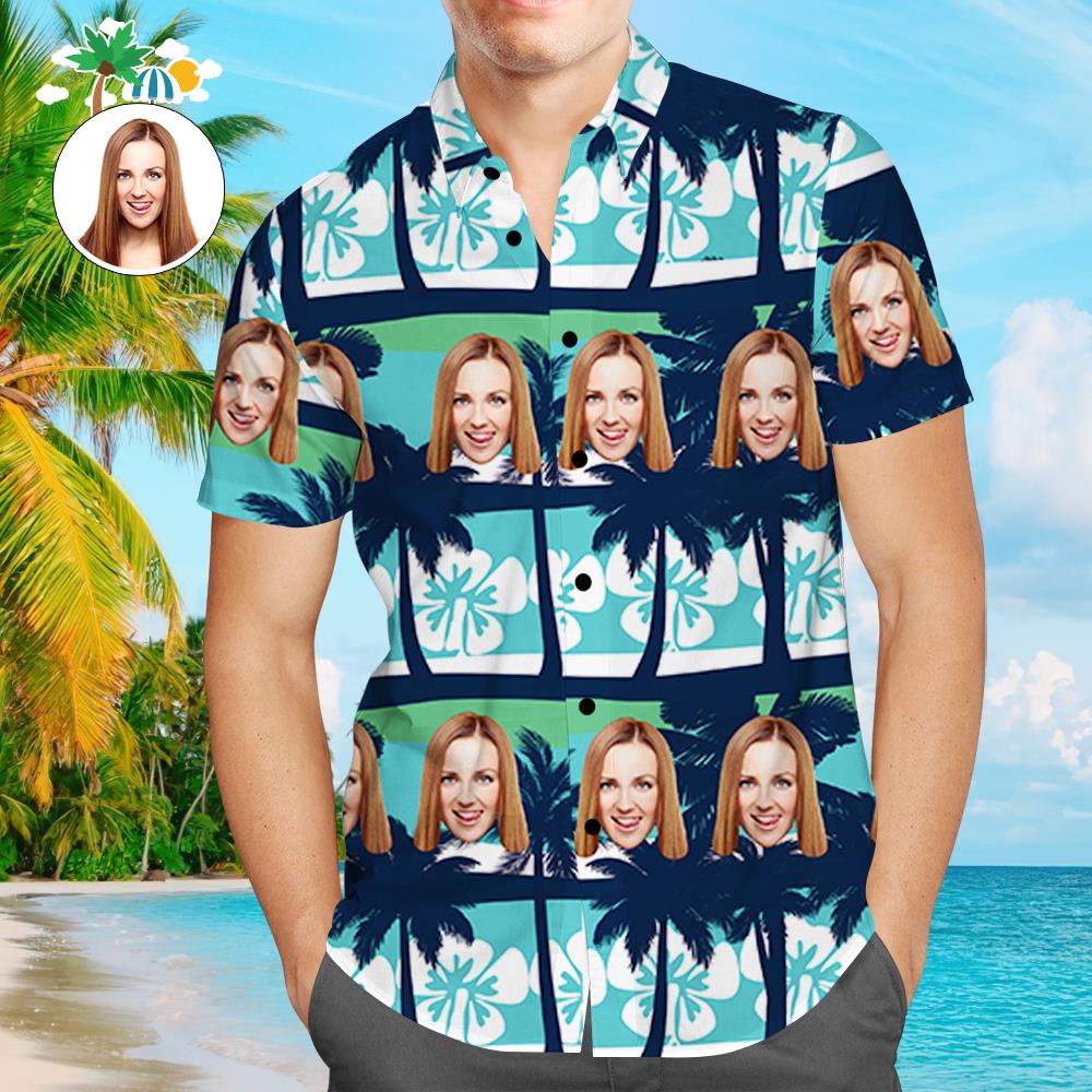 Camicia Hawaiana Personalizzata Con Design Ad Albero Aloha Beach Camicia Per Lui