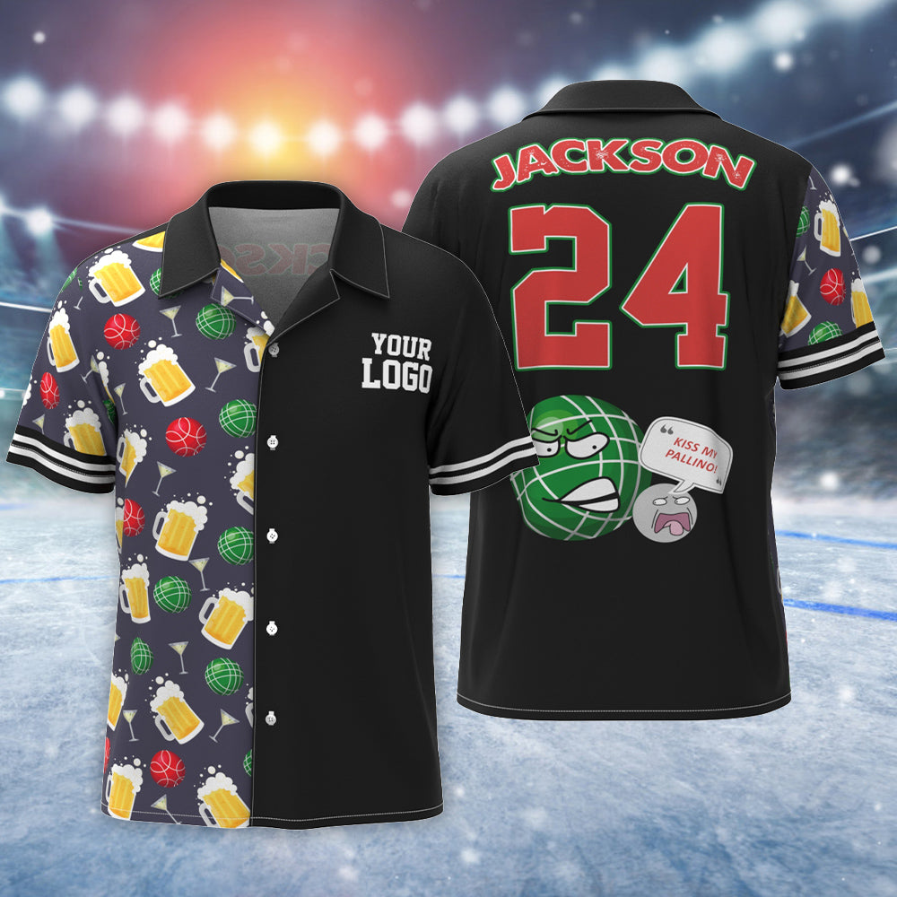 Camicia Hawaiana Con Logo Personalizzato E Testo Camicia Da Squadra Con Stampa All Over Da Uomo Aloha Shirt