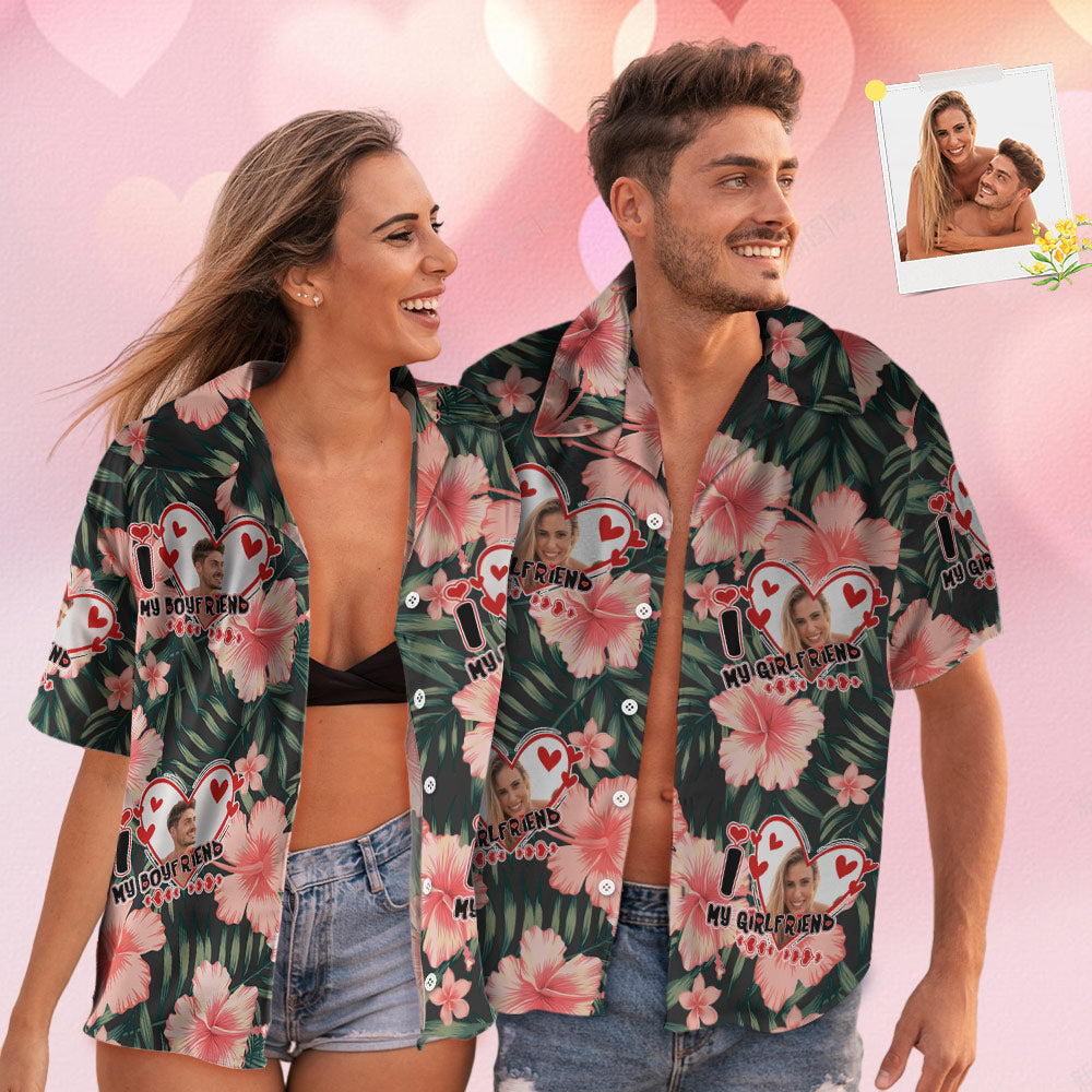 Camicia Personalizzata In Stile Hawaiano Per Coppia, Outfit Per Amore - soufeel