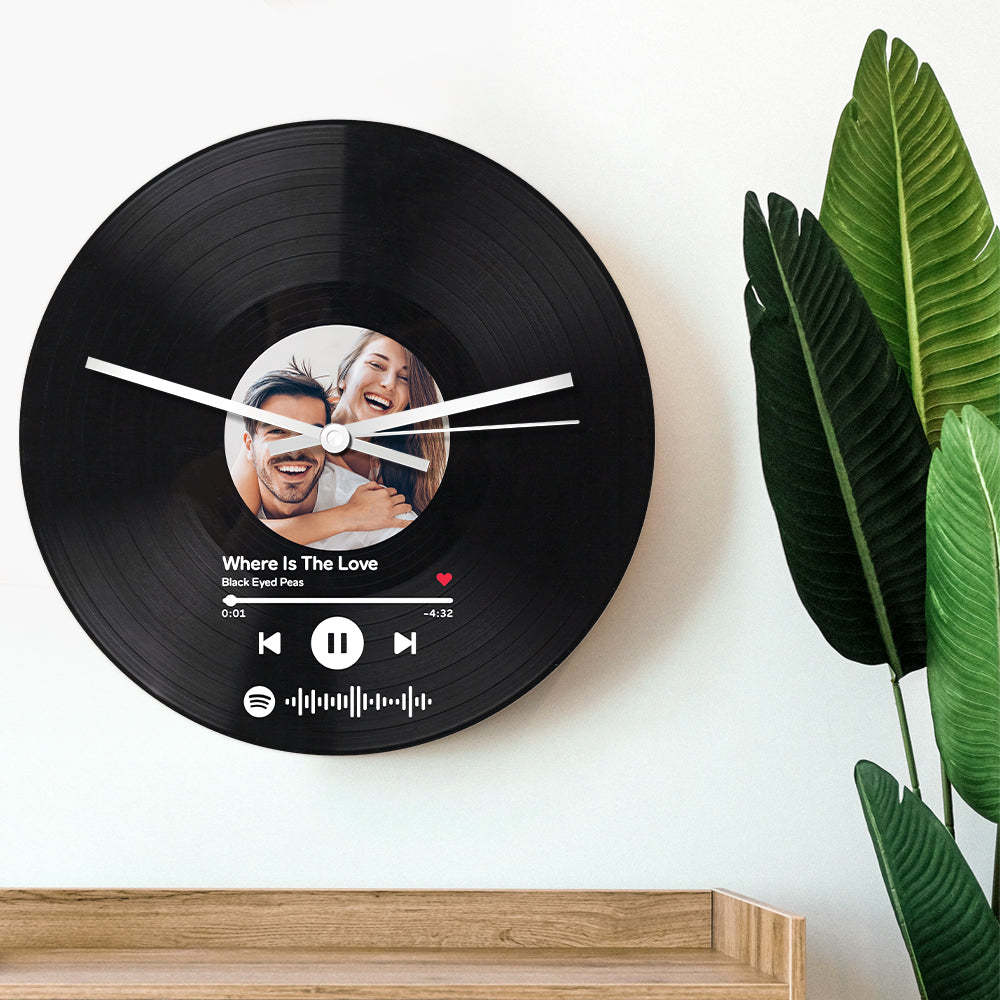 Orologio Personalizzato Con Disco In Vinile Orologio Con Foto Con Codice Spotify Personalizzato Regali Unici Per La Decorazione Della Casa - soufeelit