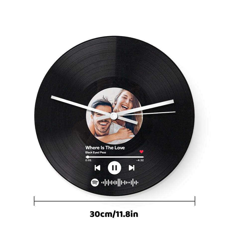 Orologio Personalizzato Con Disco In Vinile Orologio Con Foto Con Codice Spotify Personalizzato Regali Unici Per La Decorazione Della Casa - soufeelit