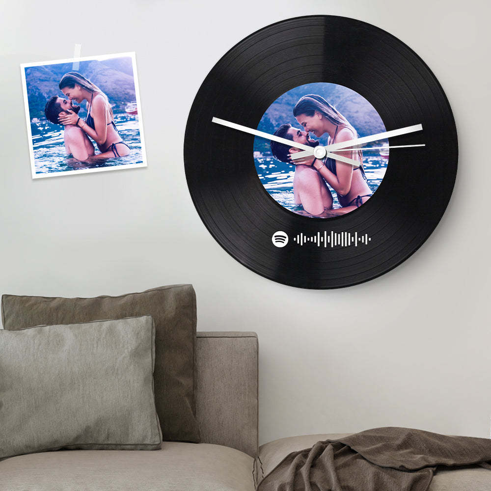 Orologio Fotografico Con Codice Spotify Personalizzato Orologio Personalizzato Con Disco In Vinile Regali Unici Per La Decorazione Della Casa - soufeelit