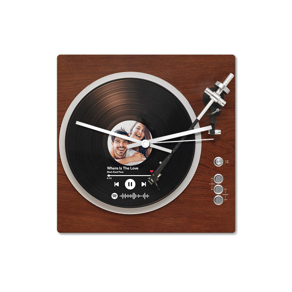 Orologio Personalizzato Con Disco In Vinile Codice Spotify Personalizzato Orologio Quadrato Con Foto Regali Unici Per La Decorazione Della Casa - soufeelit