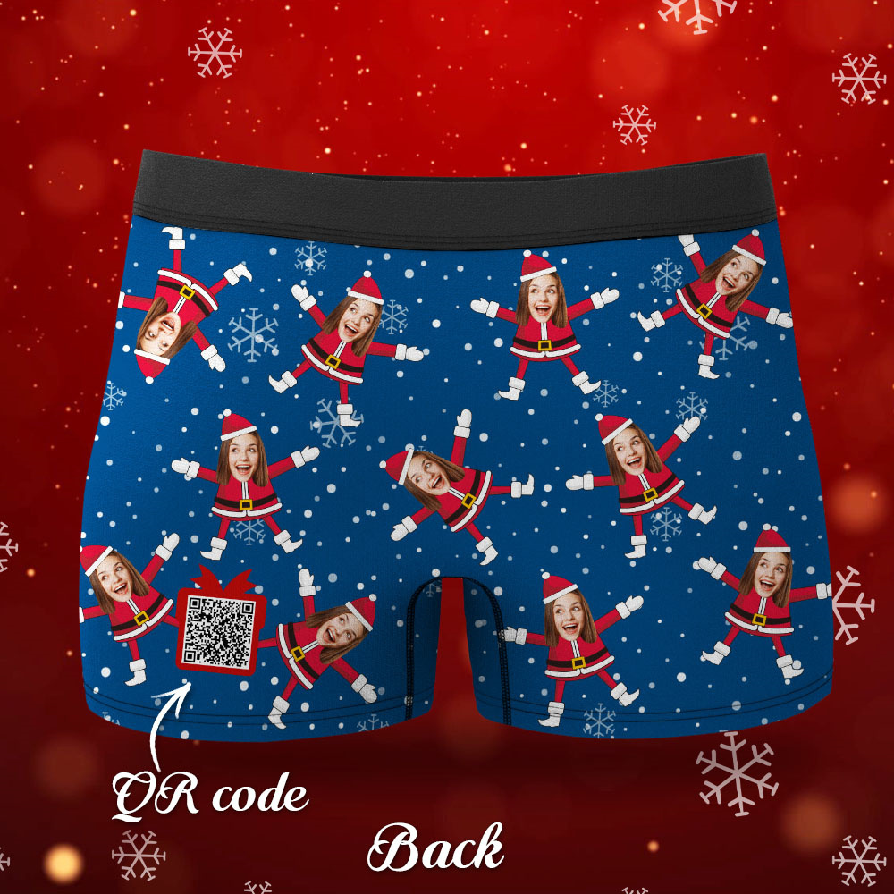 Boxer Con Viso Personalizzato Intimo Con Viso Di Babbo Natale Regali Per Coppie Regalo Di Natale Vista Ar - soufeelit