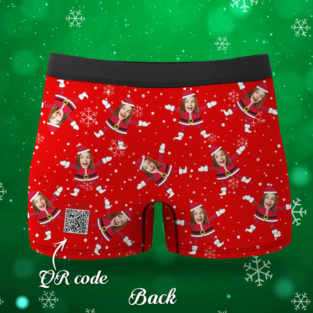 Boxer Con Viso Personalizzato Intimo Con Viso Di Babbo Natale Regali Per Coppie Regalo Di Natale Vista Ar - soufeelit