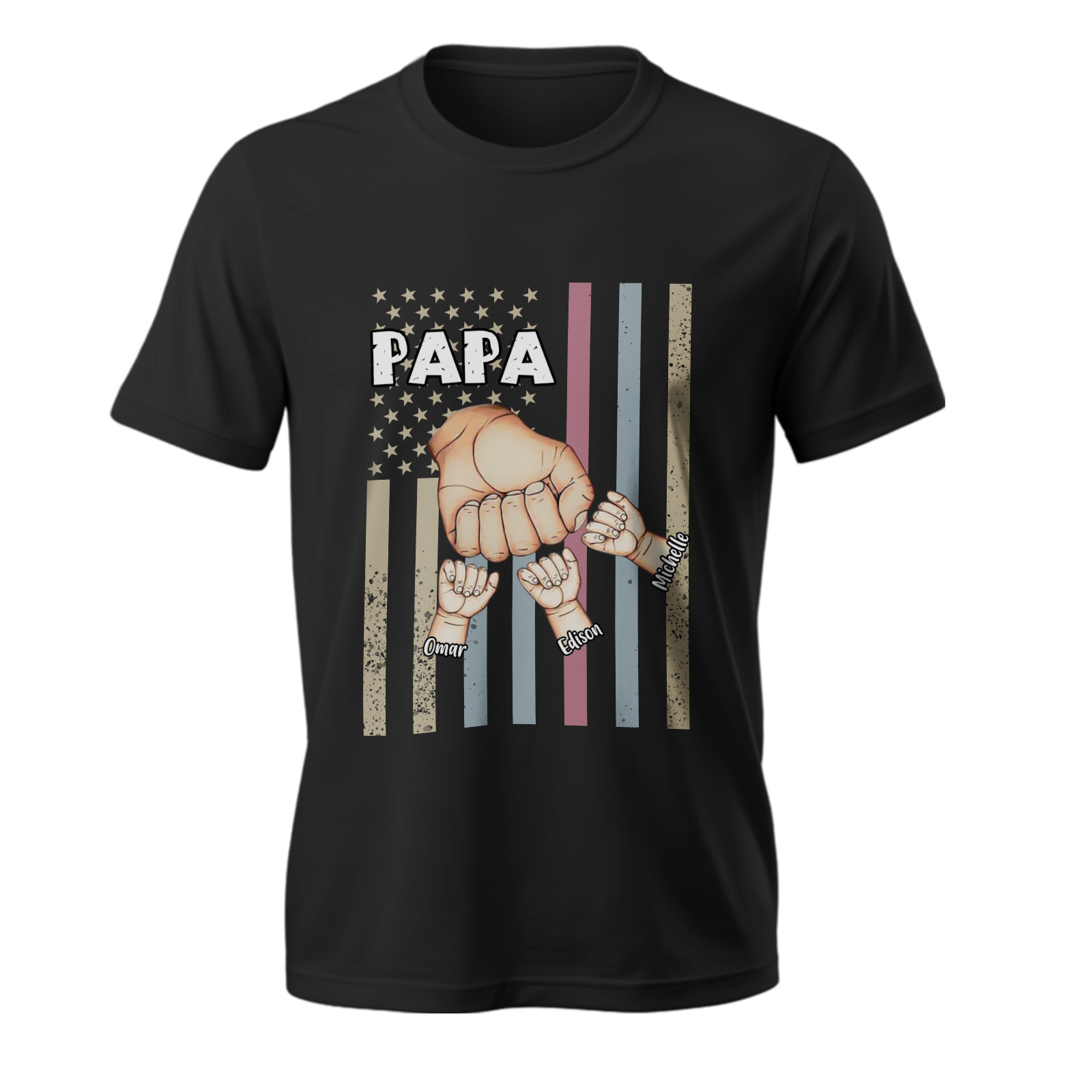 Camicie Personalizzate Con Le Mani Dei Nipoti Di Papa Uncle Us Flag Con Nome Camicie Personalizzate Papa Papaw Per La Festa Del Papà - soufeelit