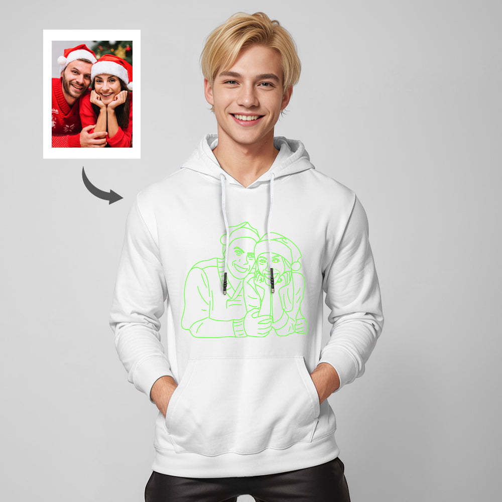 Felpa Con Cappuccio Multicolore Fosforescente Con Foto Personalizzata Felpa Con Cappuccio Unisex Luminosa Personalizzata Regalo Creativo - soufeelit