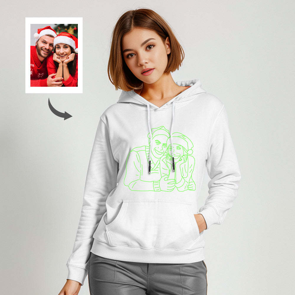 Felpa Con Cappuccio Multicolore Fosforescente Con Foto Personalizzata Felpa Con Cappuccio Unisex Luminosa Personalizzata Regalo Creativo - soufeelit