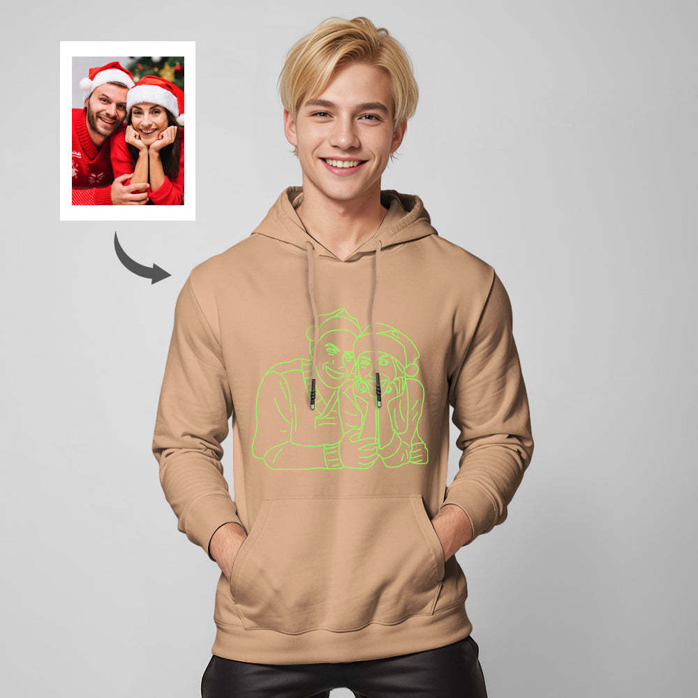 Felpa Con Cappuccio Multicolore Fosforescente Con Foto Personalizzata Felpa Con Cappuccio Unisex Luminosa Personalizzata Regalo Creativo - soufeelit