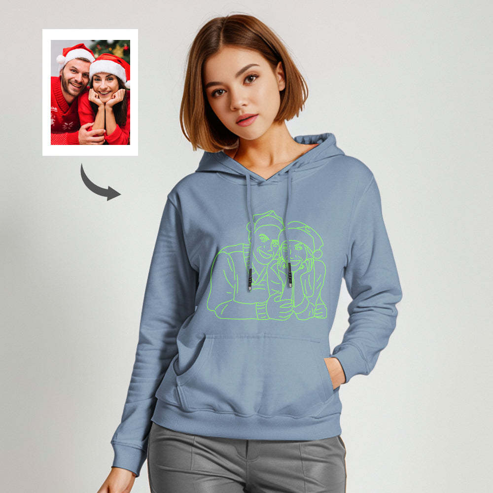 Felpa Con Cappuccio Multicolore Fosforescente Con Foto Personalizzata Felpa Con Cappuccio Unisex Luminosa Personalizzata Regalo Creativo - soufeelit